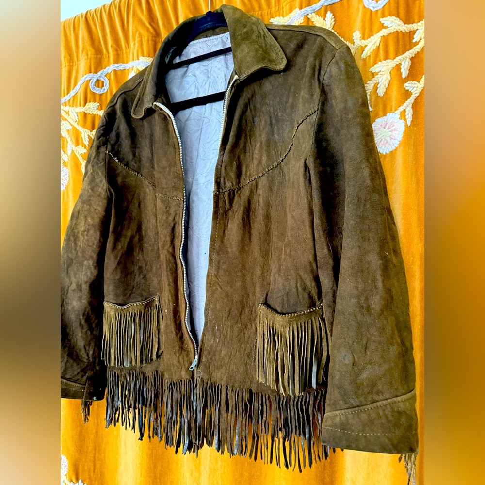 Vintage !!!! Leather  jacket fringe !!!
